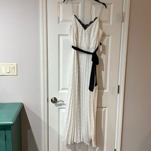 Chiffon black and white polka dot dress